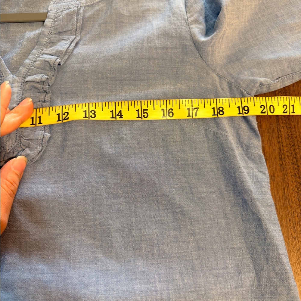 Talbots Light Blue Ruffle Blouse - Picture 5 of 5